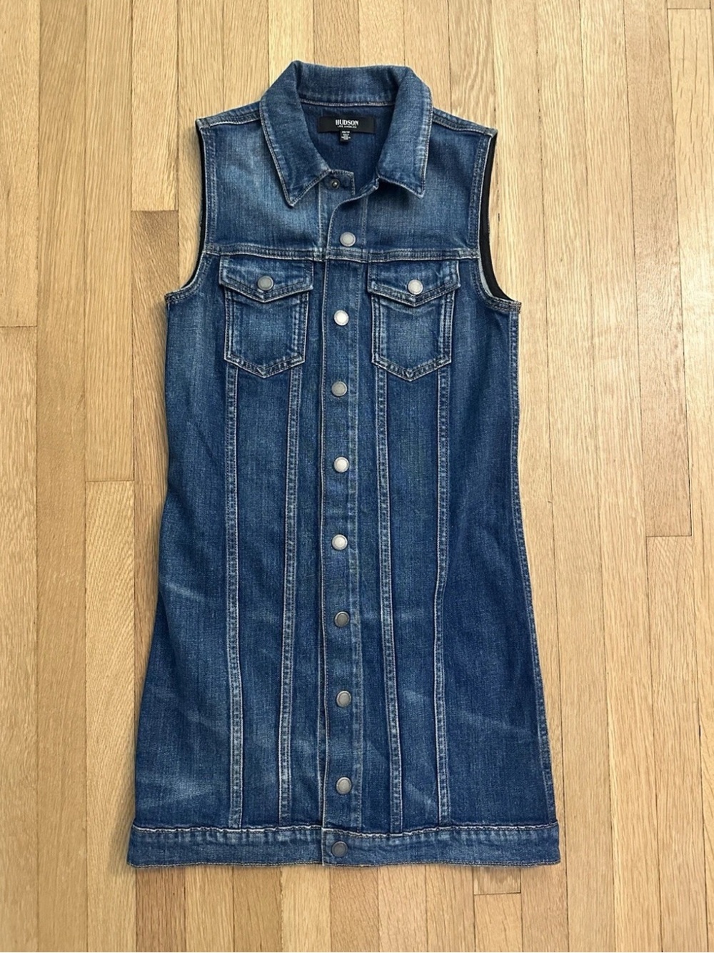 Hudson Los Angeles Women’s XS Blue Denim Sleeveless Shirt Dress Stretch